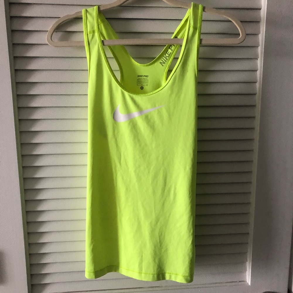 Nike neon yellow dri-fit training top